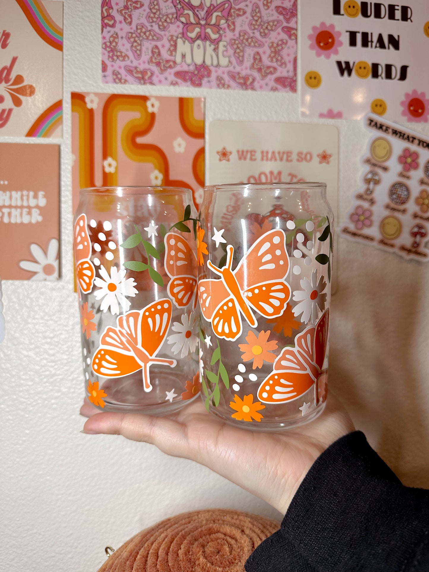 Butterfly Garden Glass Cup