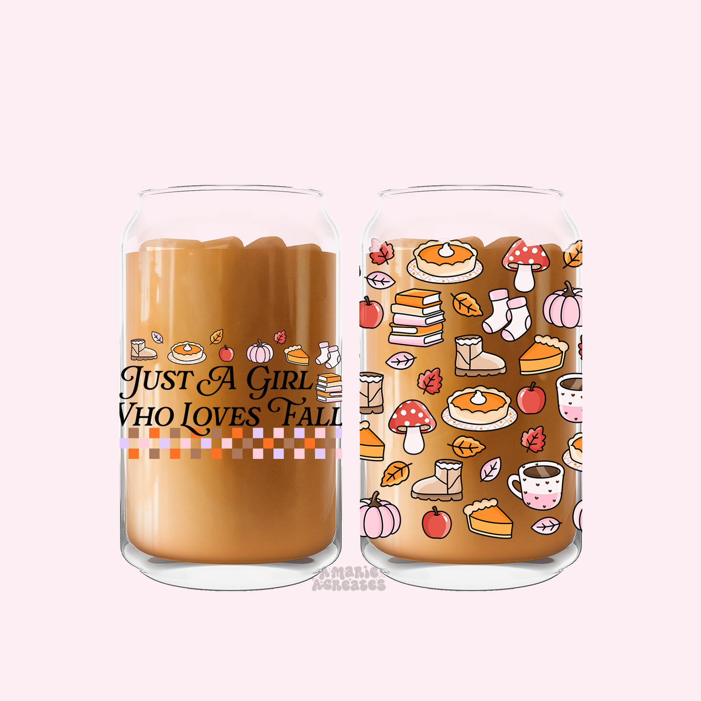 Love Fall Glass Cup
