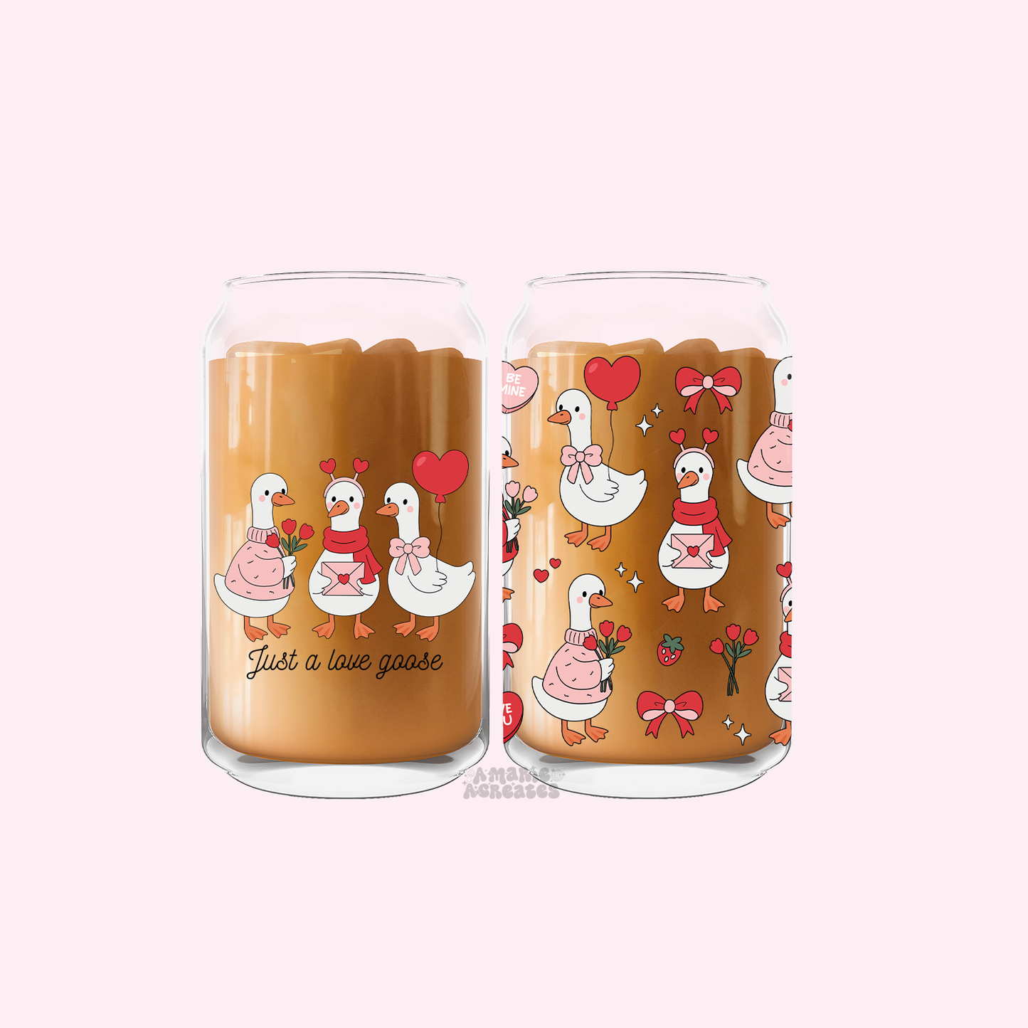 Just A Love Goose Glass Cup