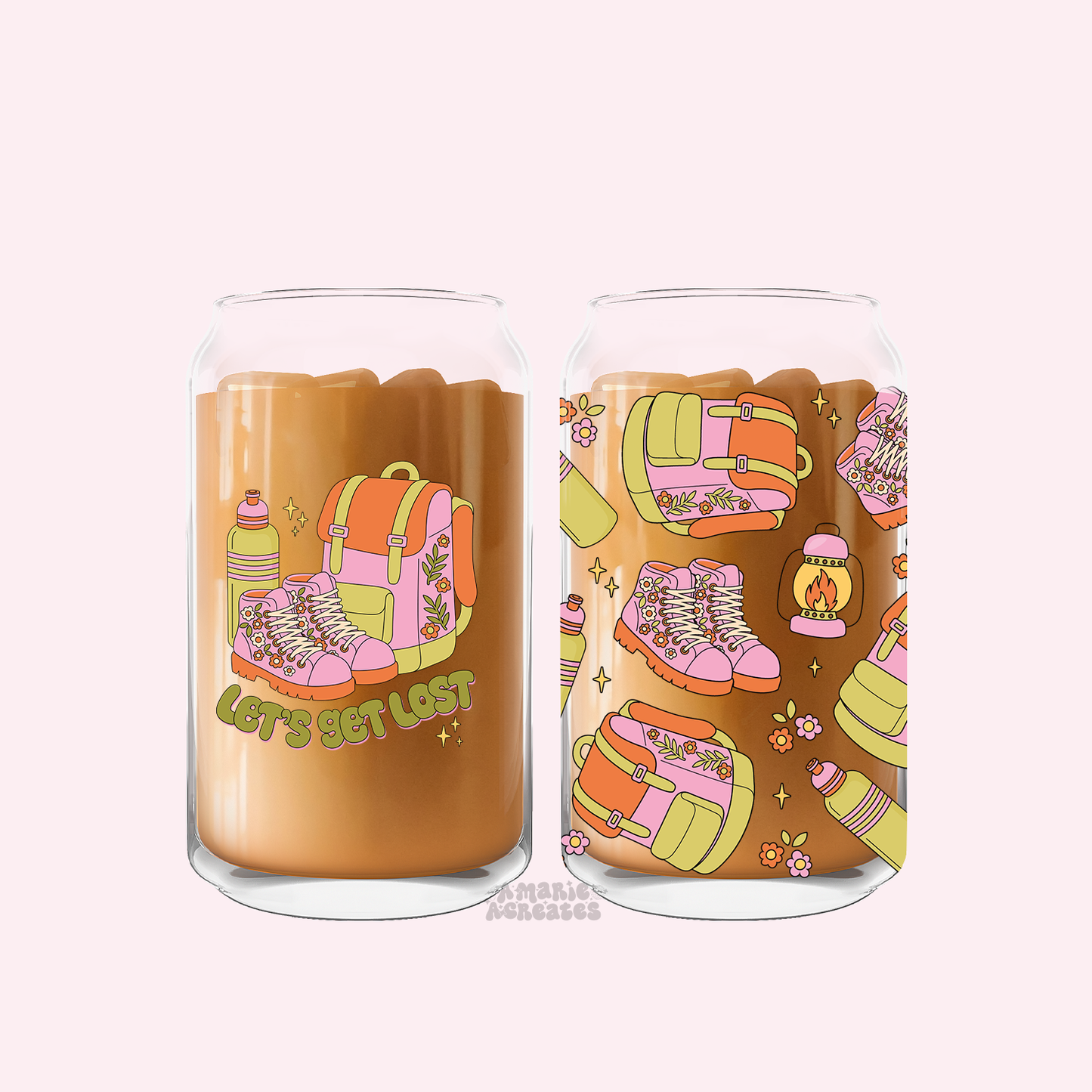Lets Get Lost Glass Cup