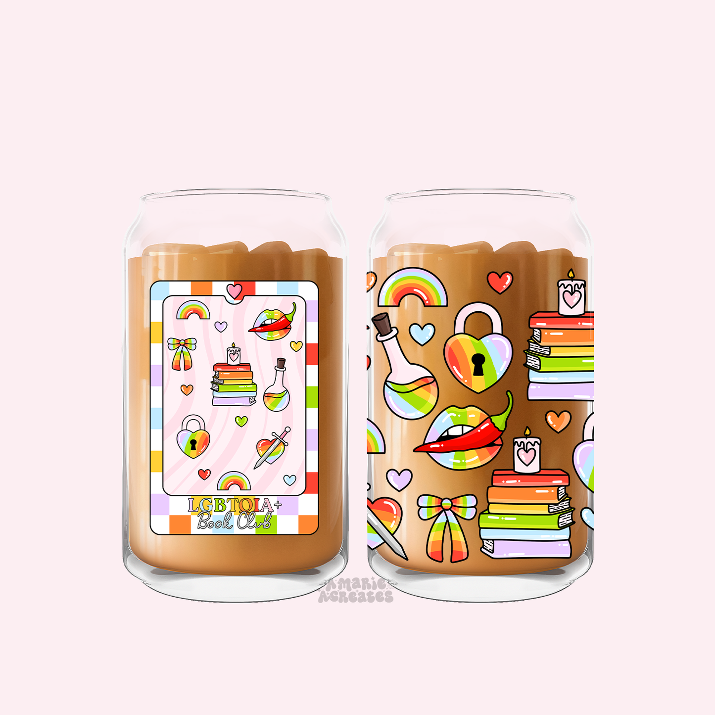 LGBTQIA+ Tarot Bookish Glass Cup