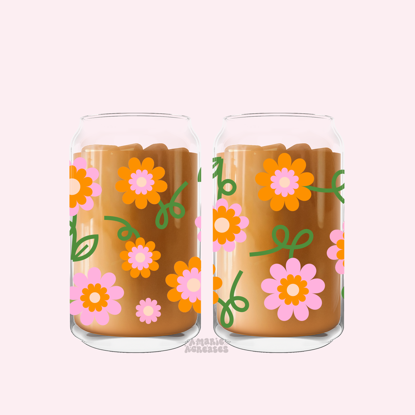 Limited Flowers Glass Cup