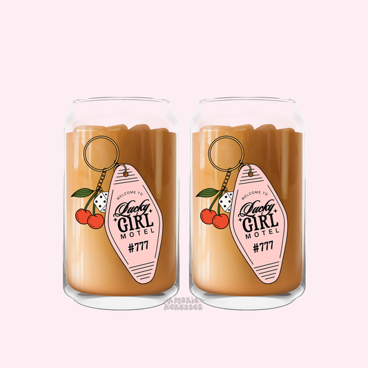 Lucky Girl Motel Glass Cup