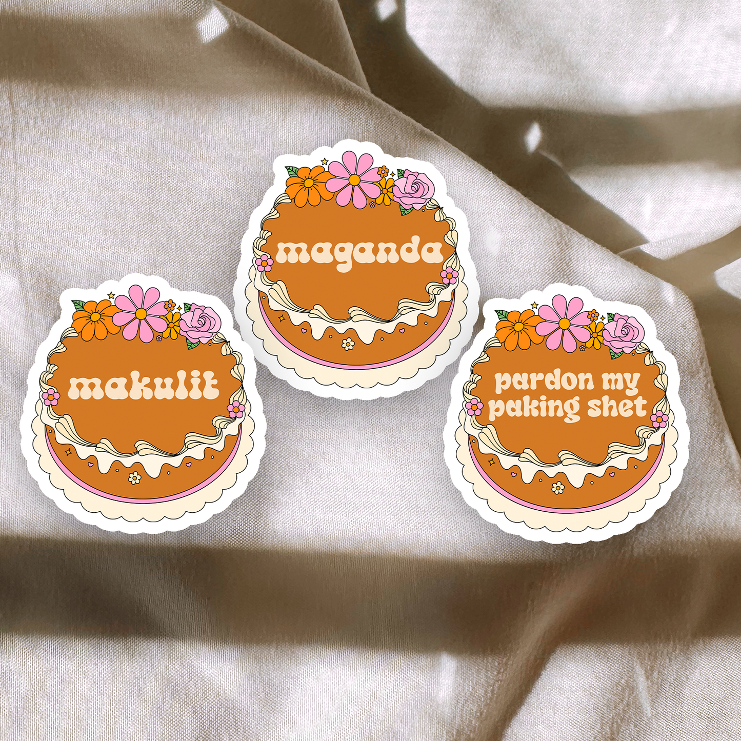 Filipino Mocha Cake Sayings Stickers