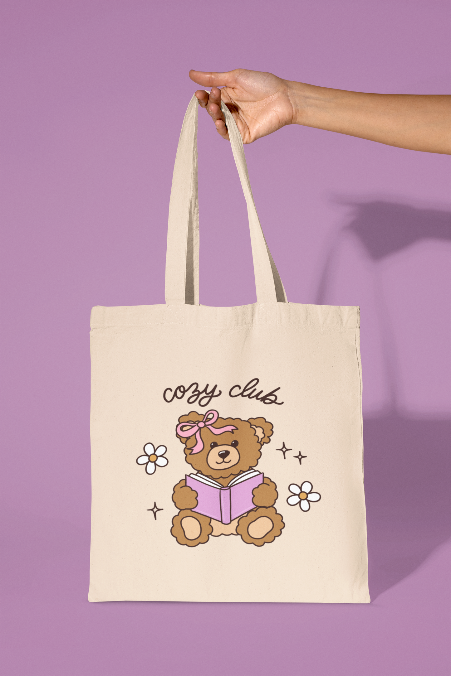 Cozy Club Bear Bookish Tote Bag
