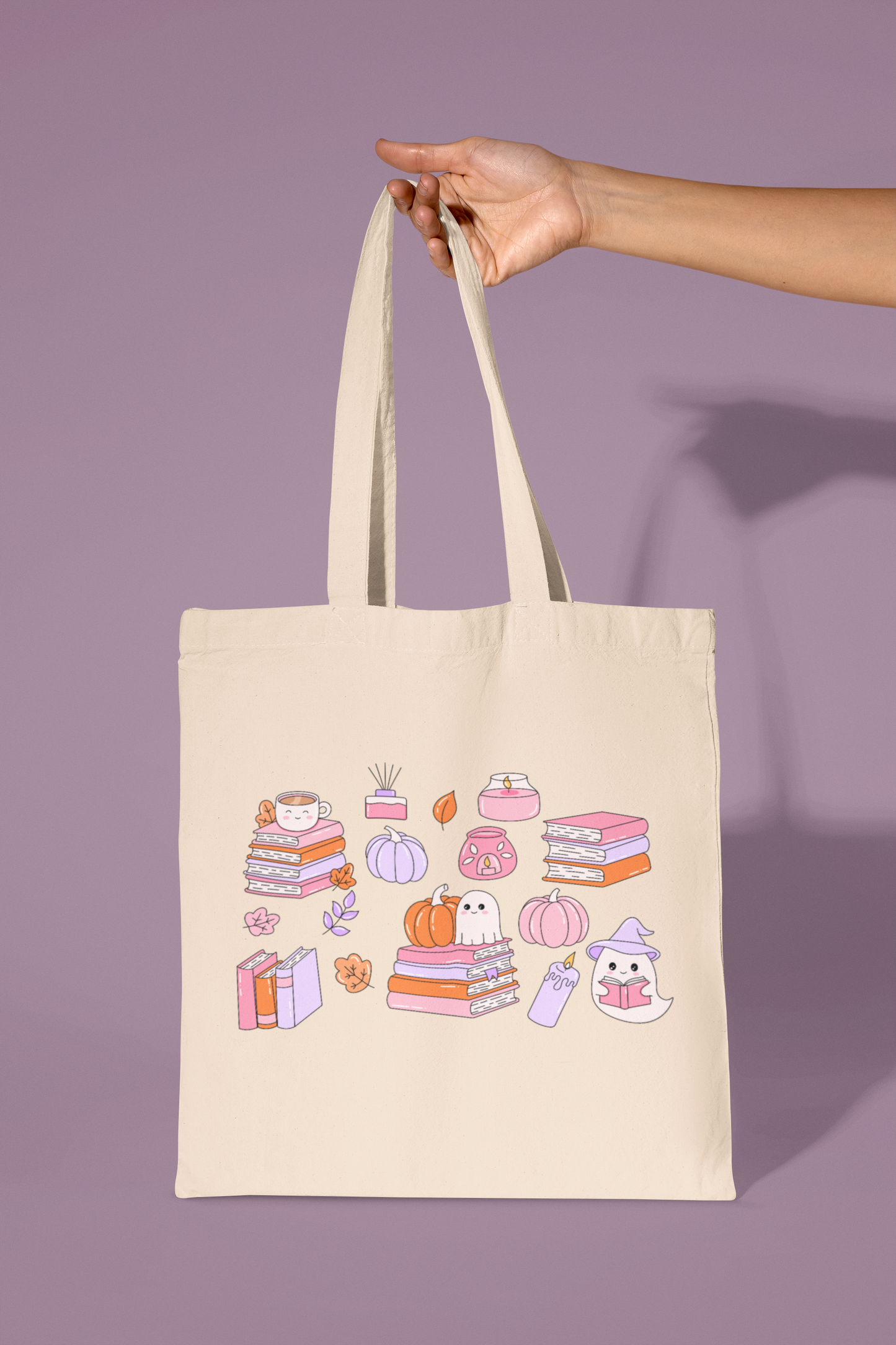 Cutesy Bookish Fall Tote Bag