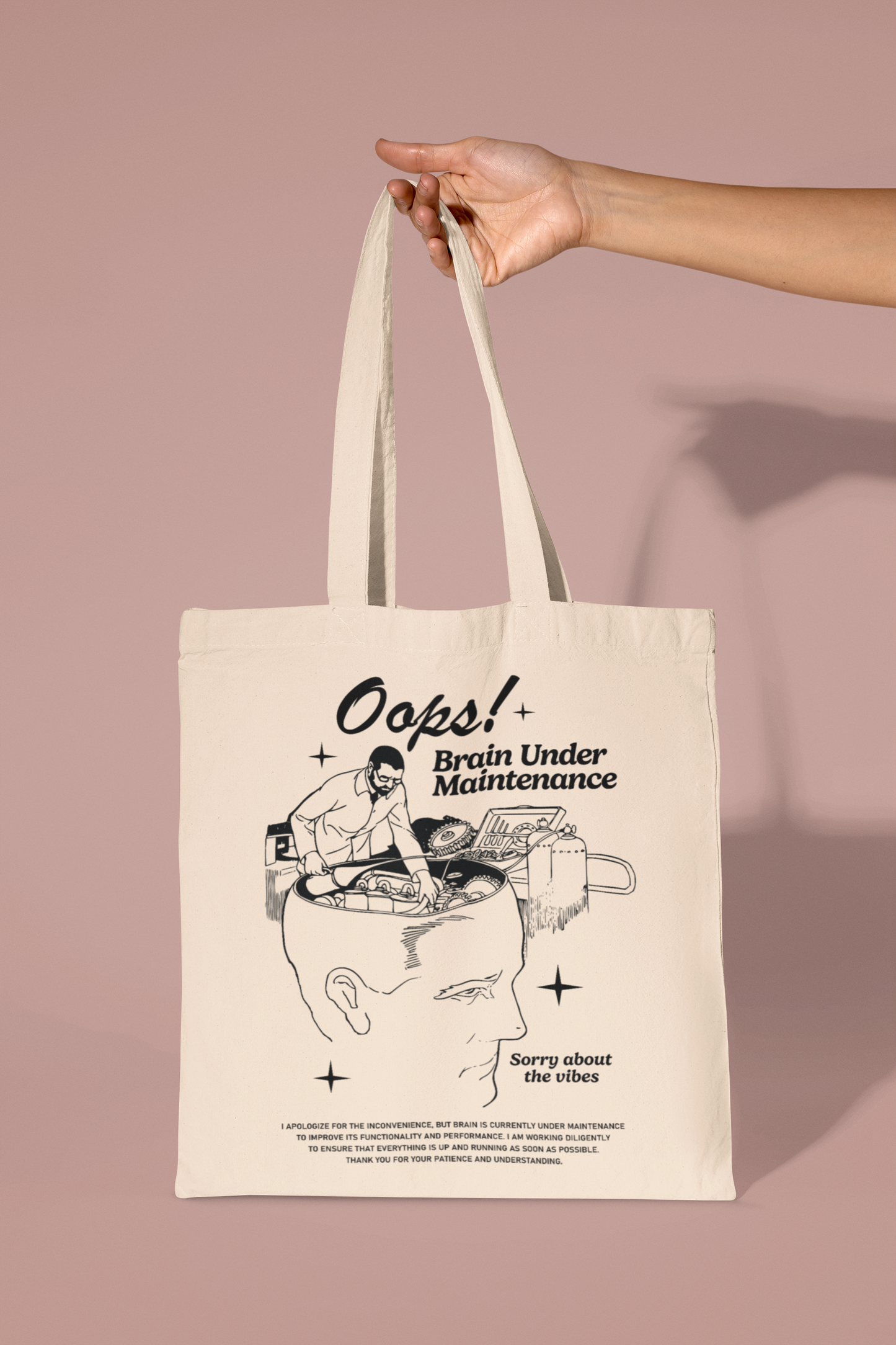 Oops! Brain Under Maintenance Tote Bag