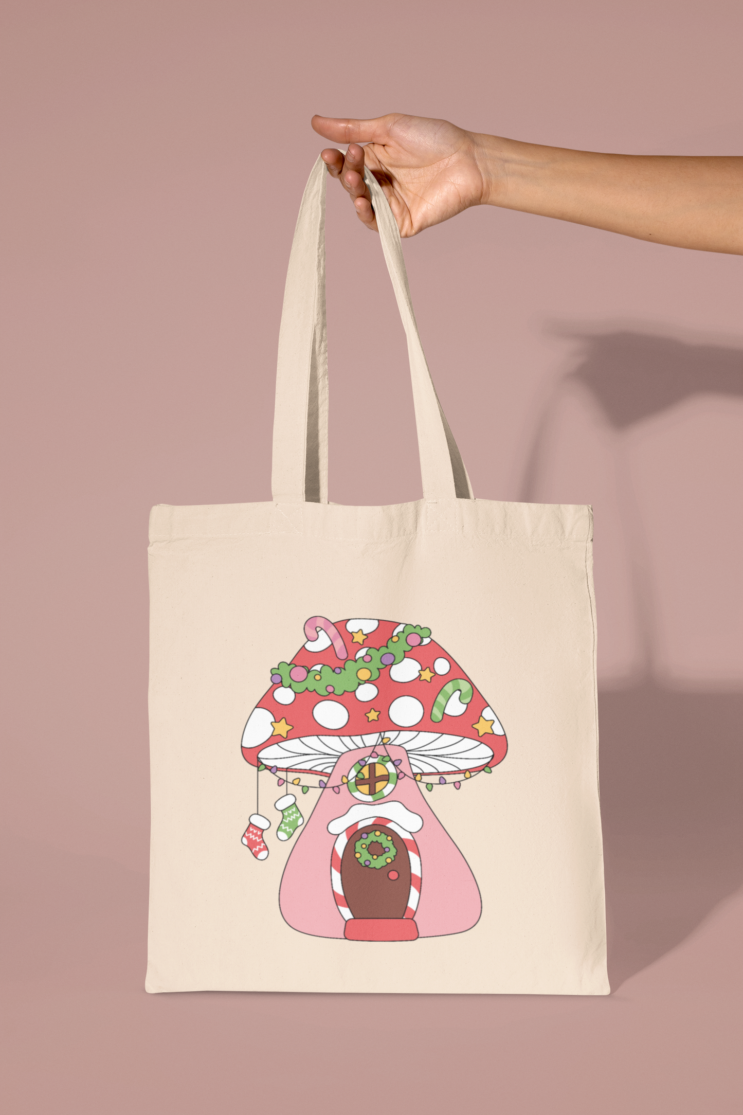 Christmas Mushroom Tote Bag