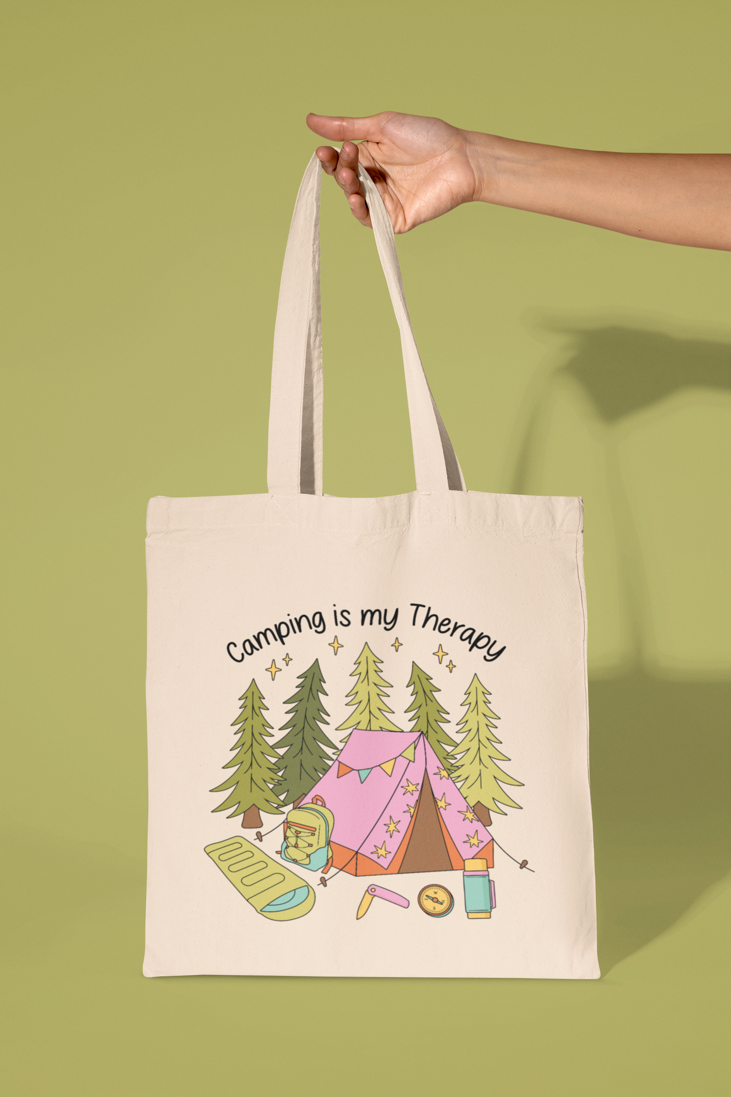 Camping Is My Therapy Tote Bag