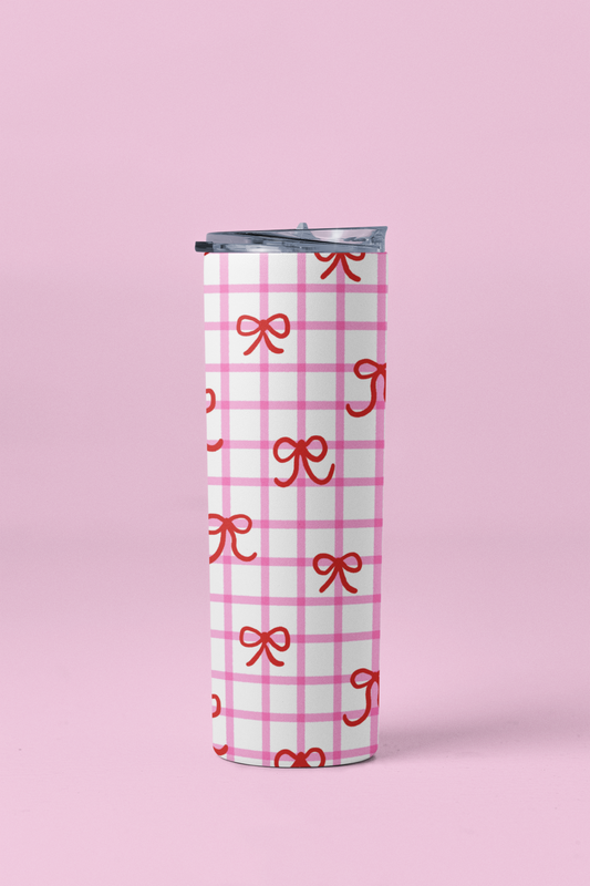 Gingham Bow Tumbler