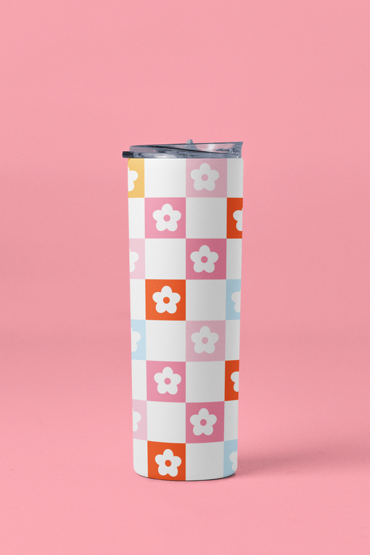 Checkered Daisy Tumbler
