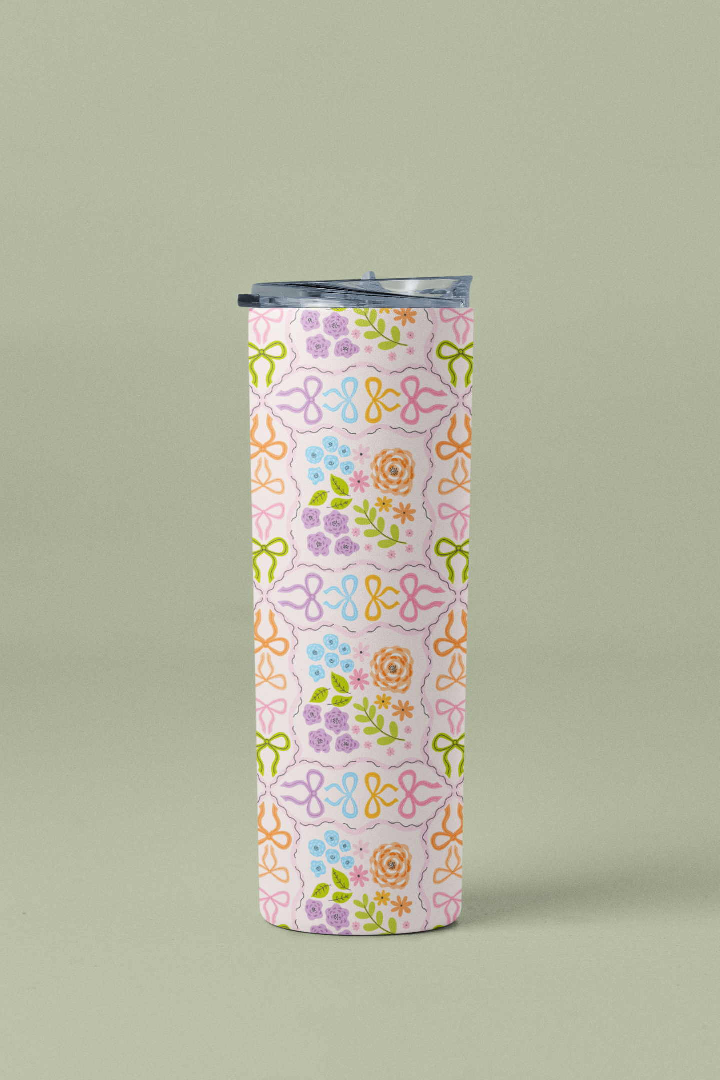 Colorful Flower Pattern Tumbler
