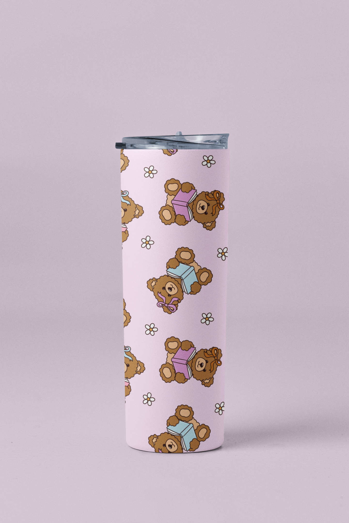 Cozy Bookish Bear Tumbler