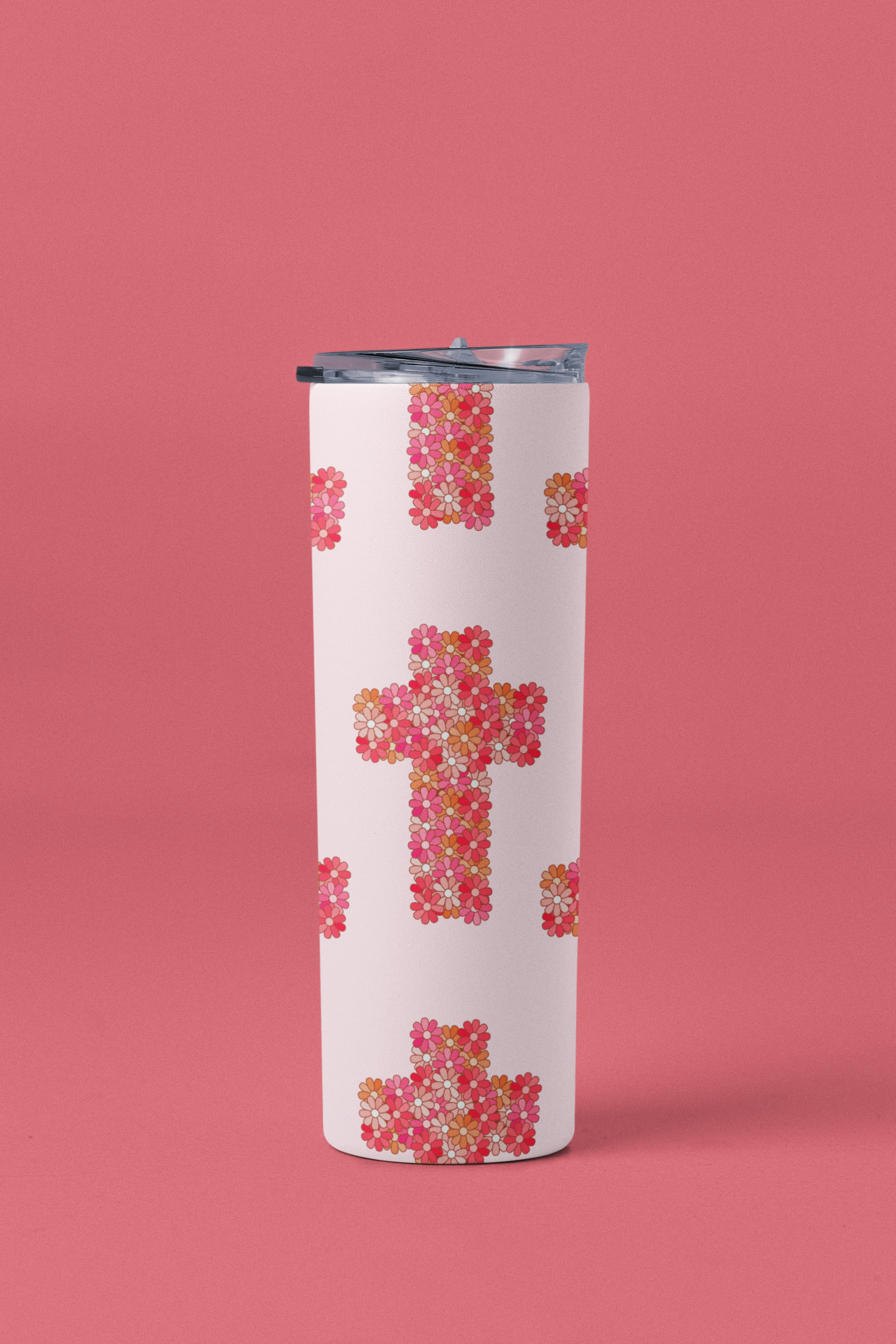 Floral Cross Tumbler