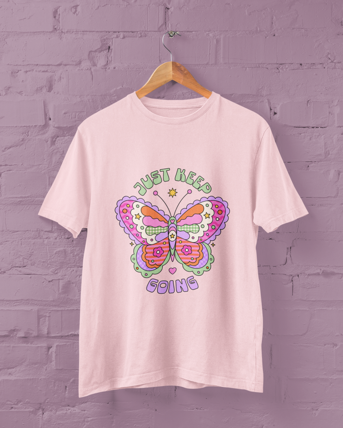 Just Keep Going Butterfly Graphic Top