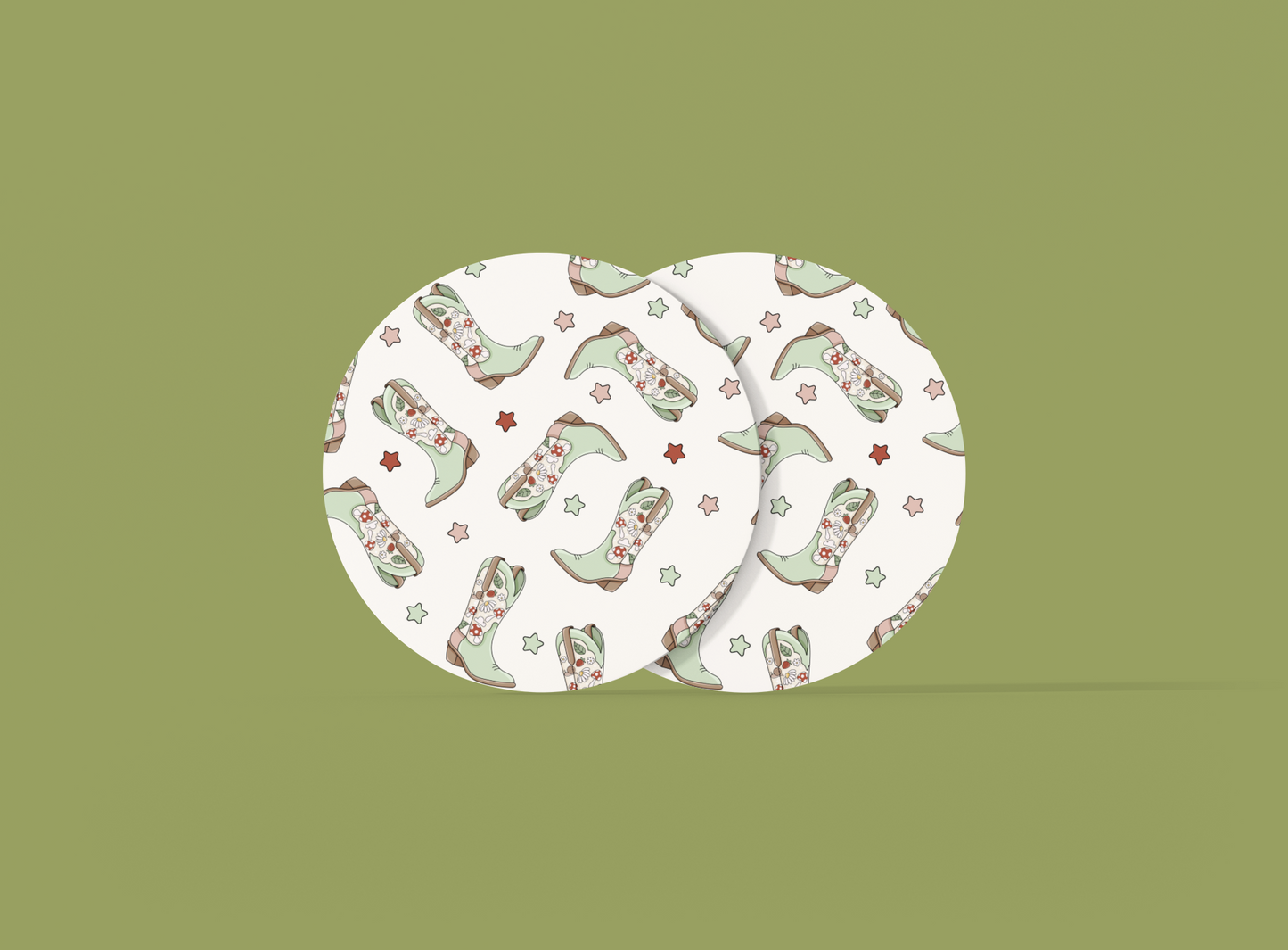Cottagecore Mushroom Boots | Set of 2 | Coasters