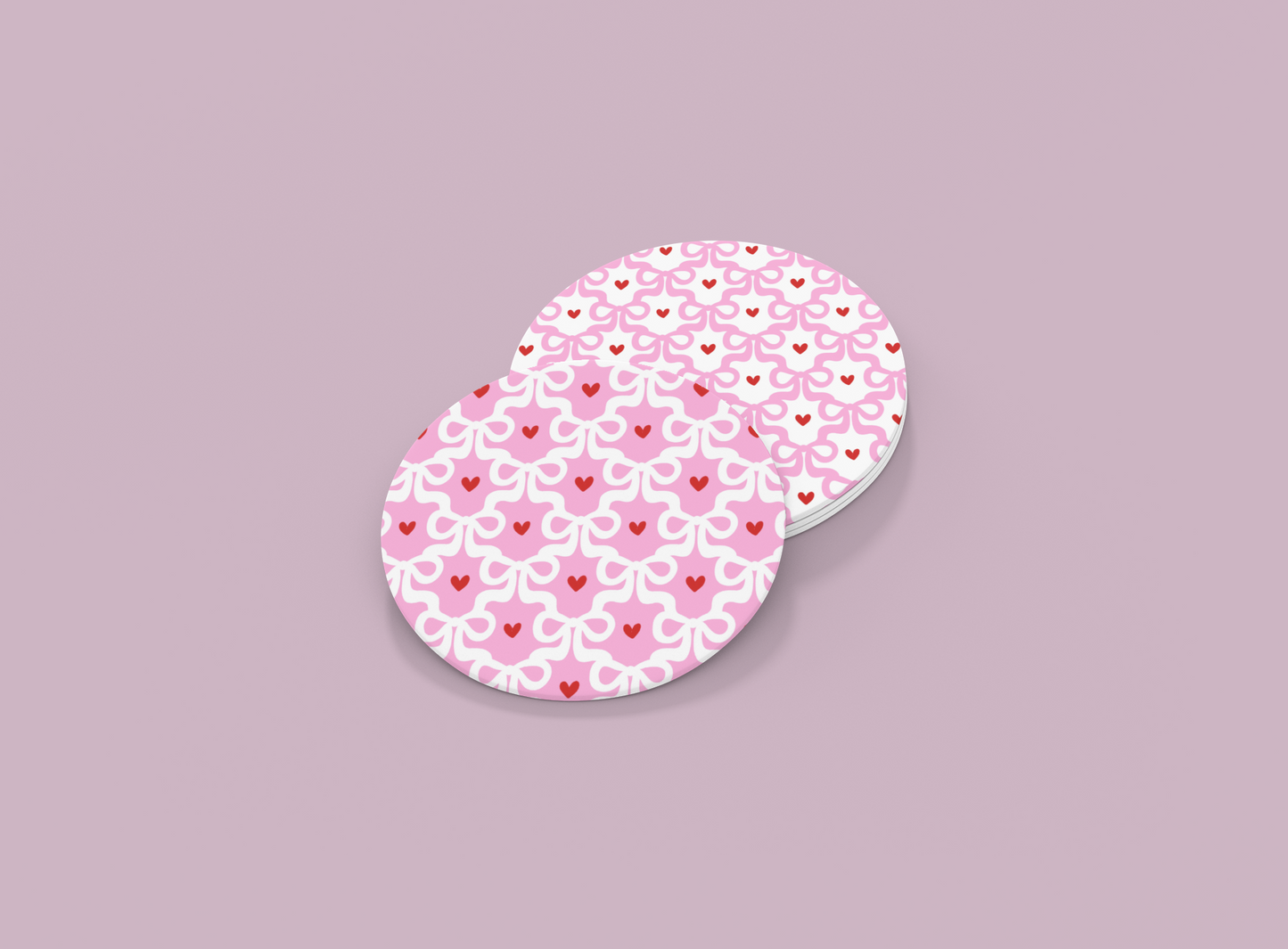 Ribbon Bow Hearts | Set of 2 | Coasters