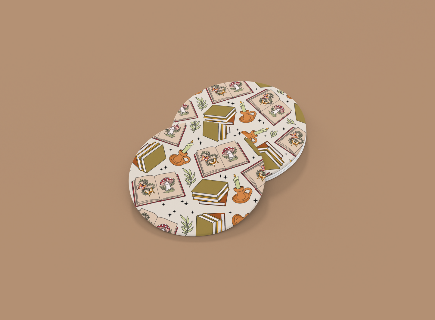 Cottage Bookish | Set of 2 | Coasters