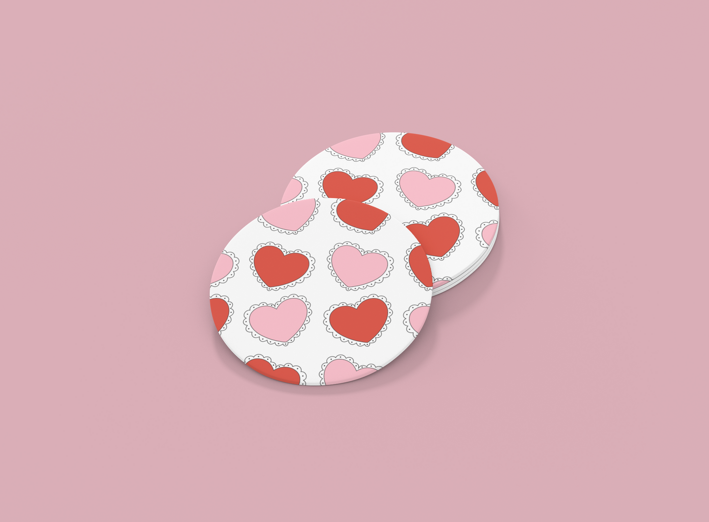 Ribbon Hearts | Set of 2 | Coasters