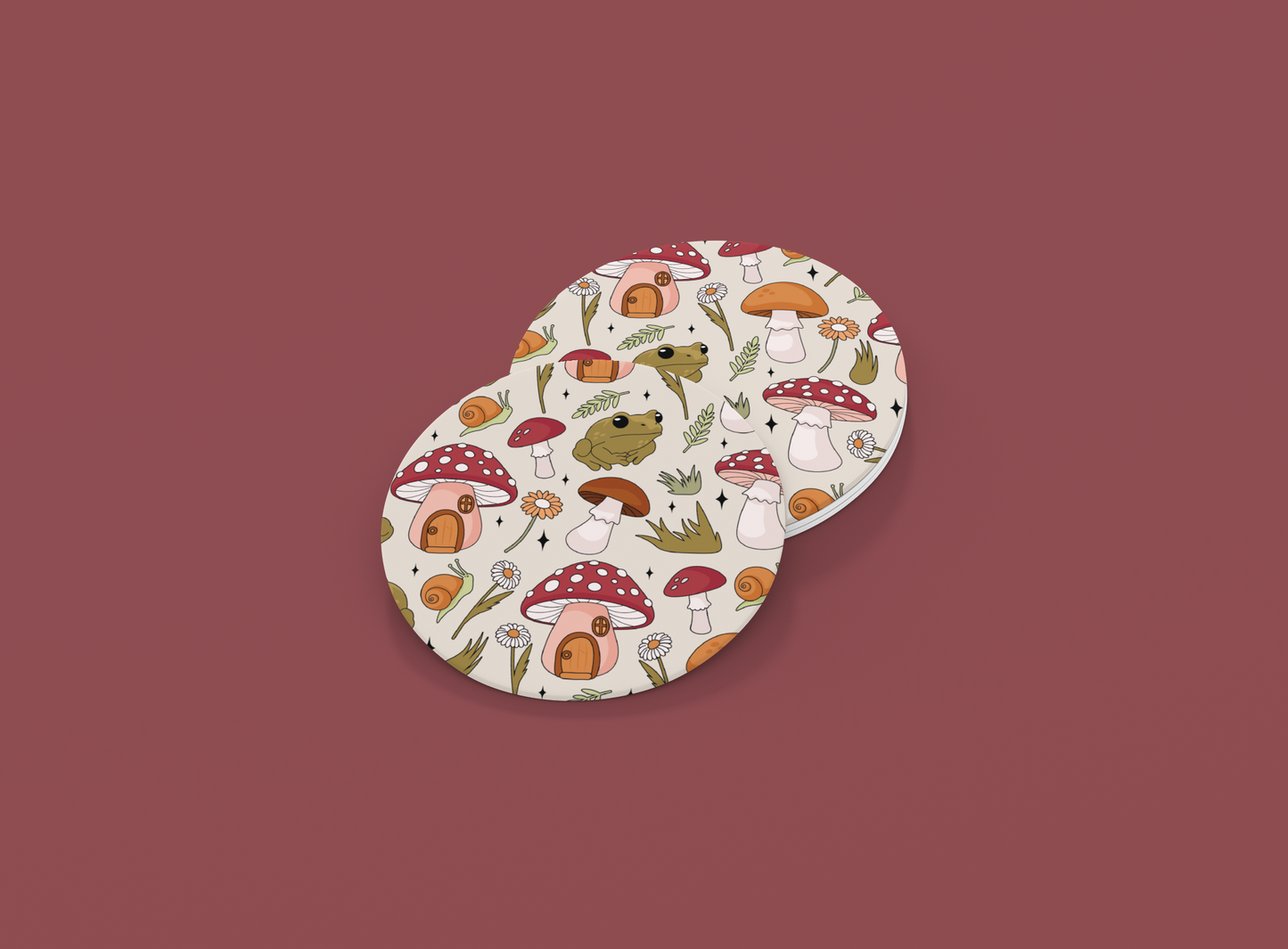 Cottagecore Toad | Set of 2 | Coasters