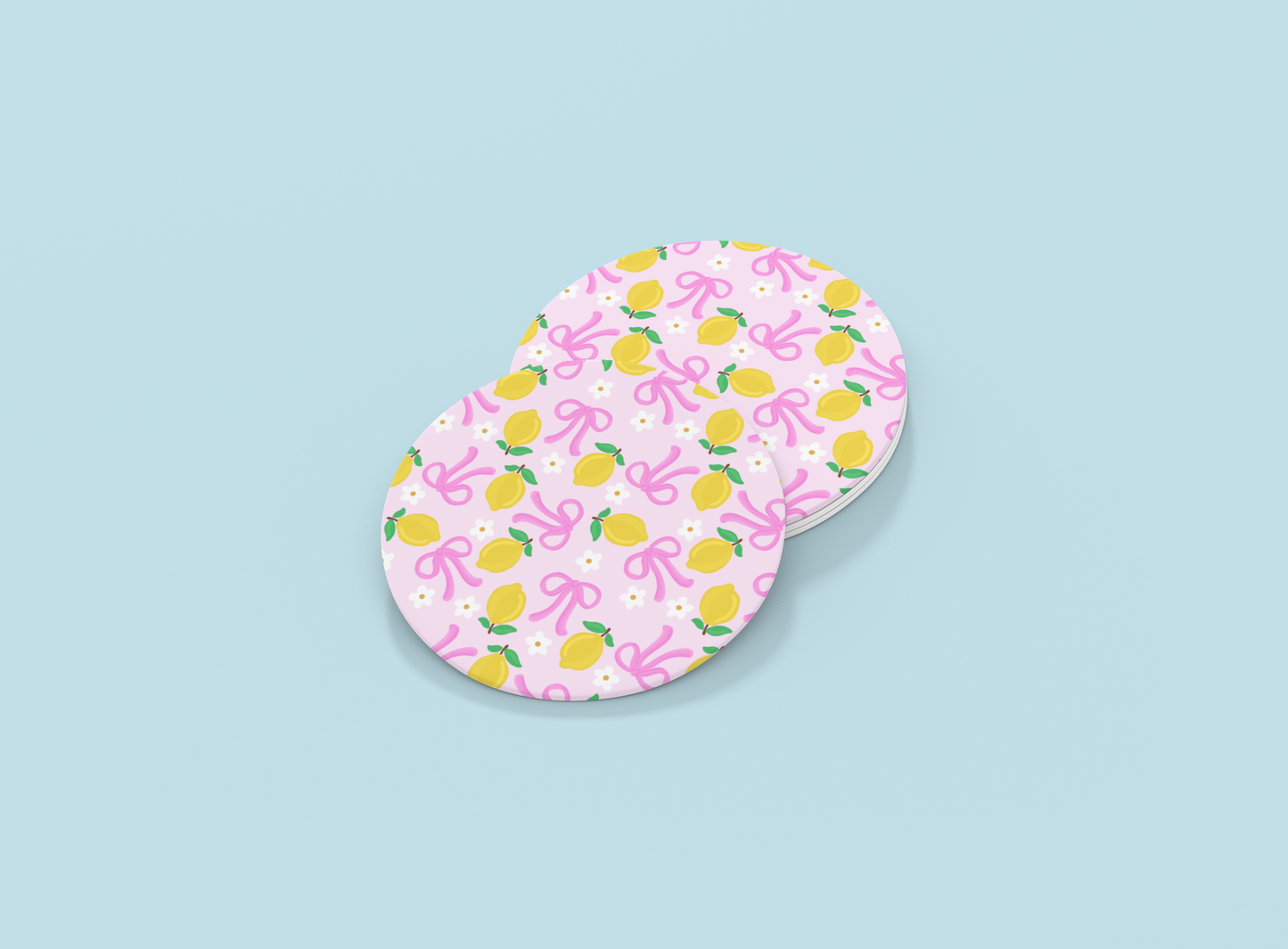 Lemons & Bows | Set of 2 | Coasters