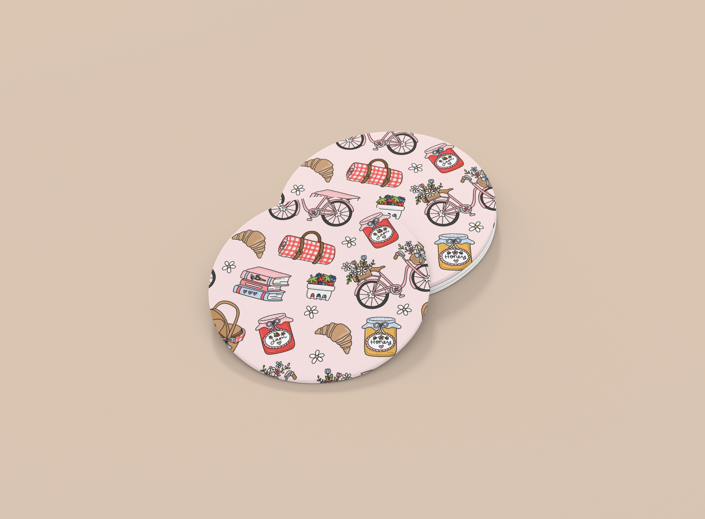 Soft Girl Picnic | Set of 2 | Coasters