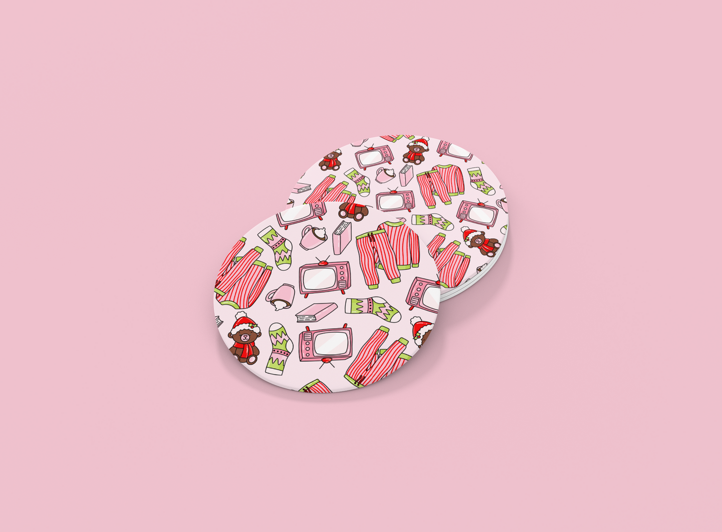 Cozy Holiday PJs | Set of 2 | Coasters