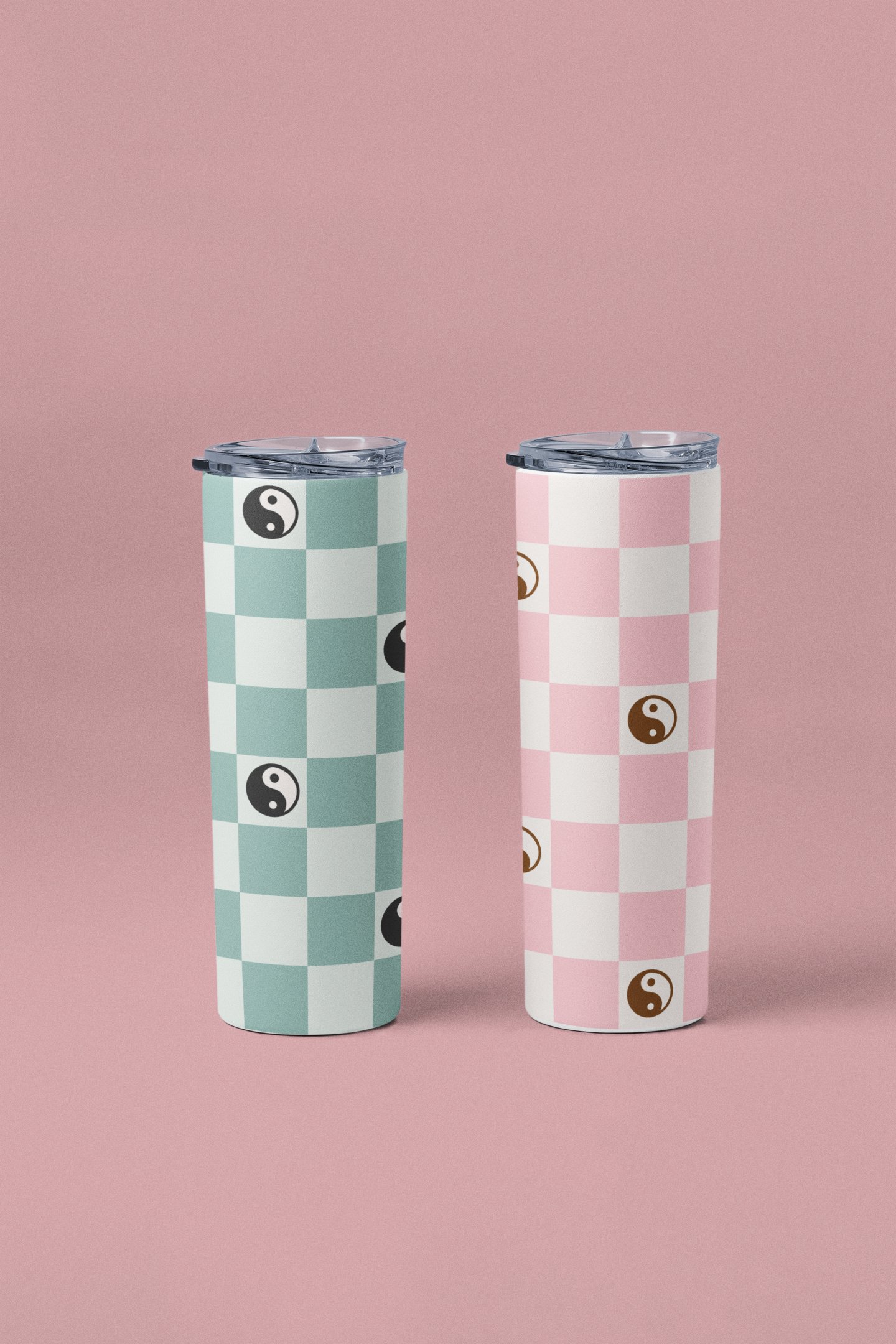 Yin Yang Gingham Tumbler