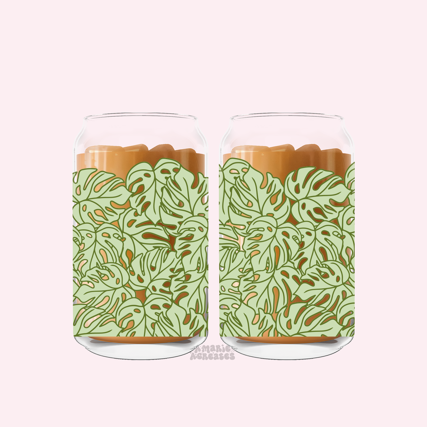 Monsteras Glass Cup