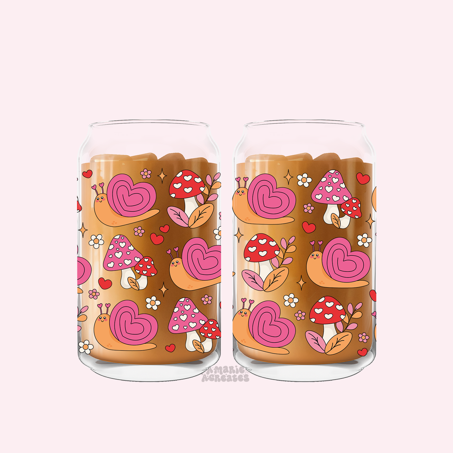 Mush Snail Love Glass Cup