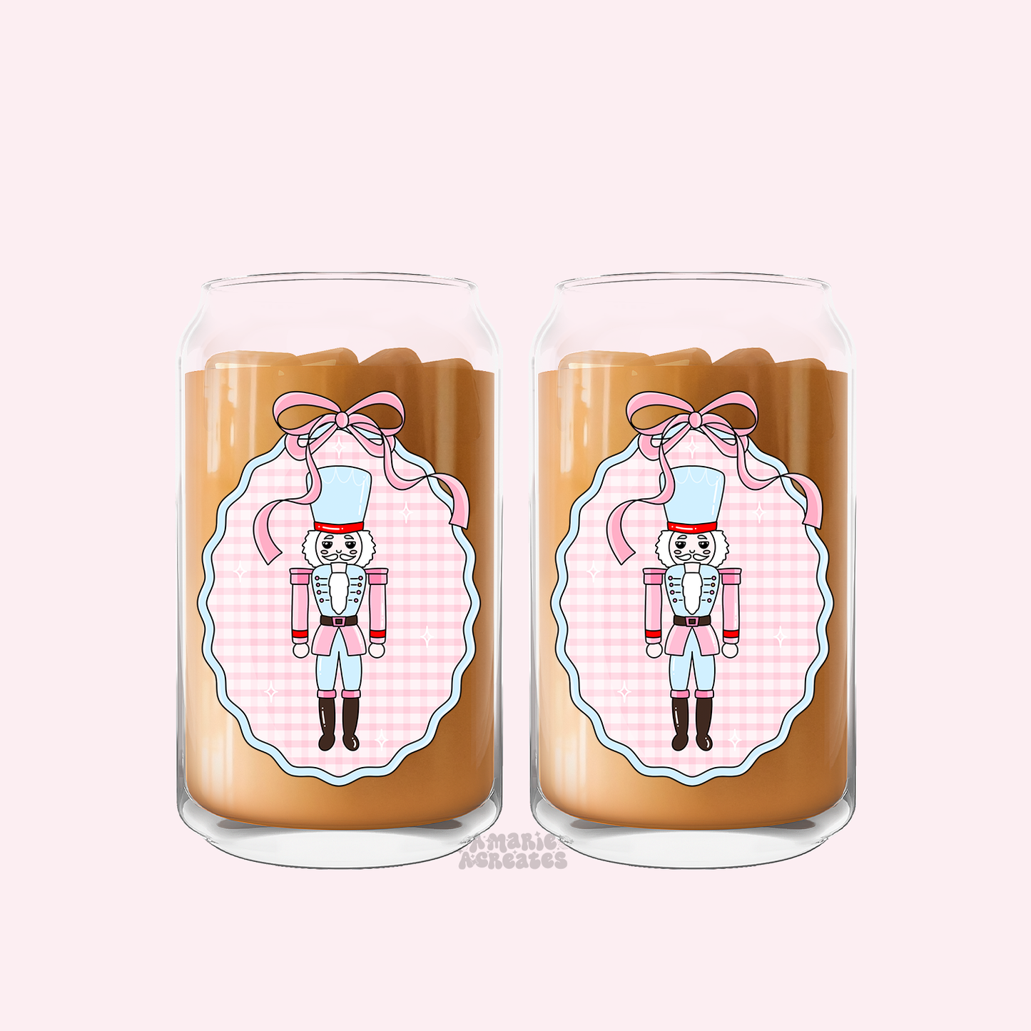 Nutcracker Bow Glass Cup