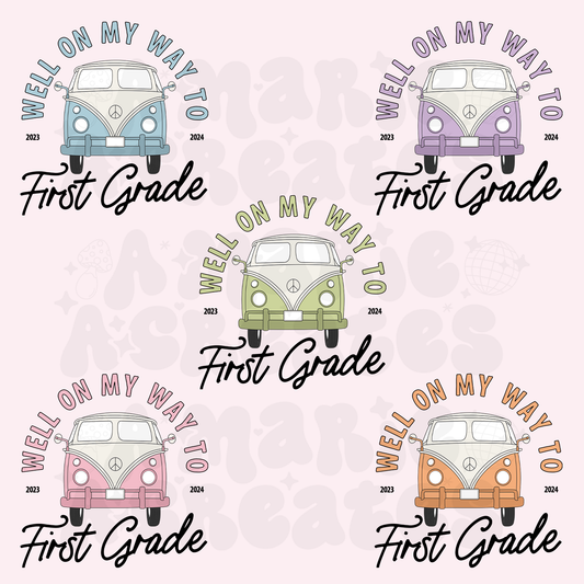 Well On My Way To Teach First Grade Glass Cup