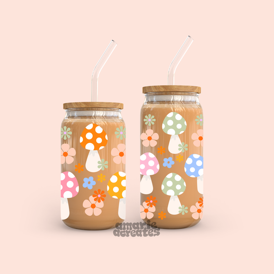 Pastel Mushroom Glass Cup
