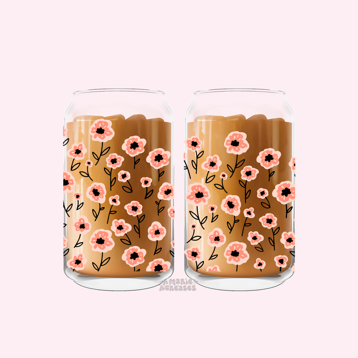 Poppies Glass Cup