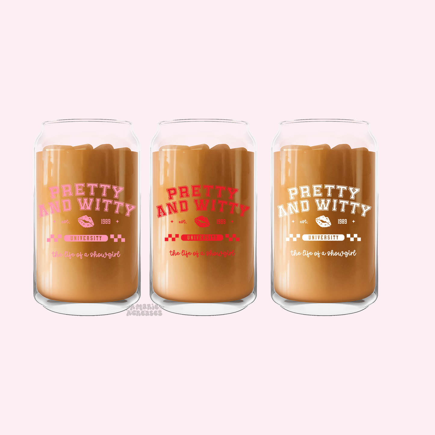 Pretty & Witty University Glass Cup