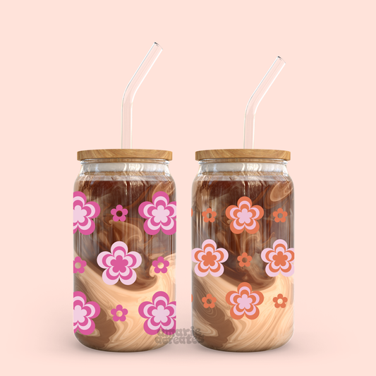 Retro Bloom Glass Cup