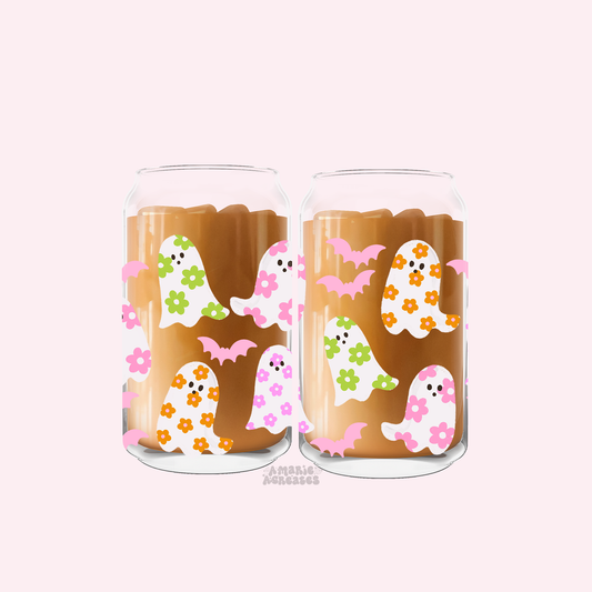 Retro Ghost Glass Cup