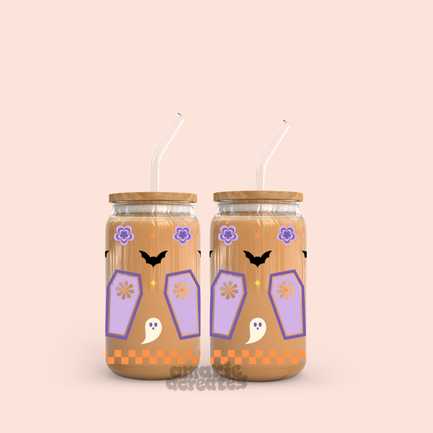 Retro Halloween Glass Cup