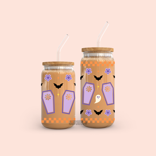 Retro Halloween Glass Cup