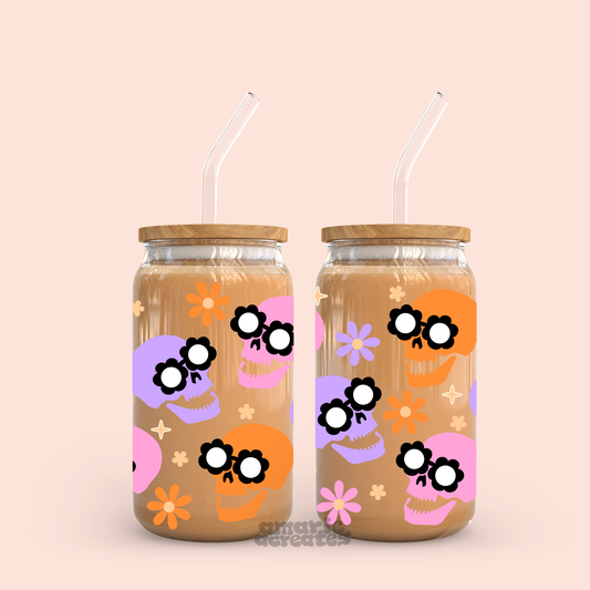 Retro Skull Glass Cup