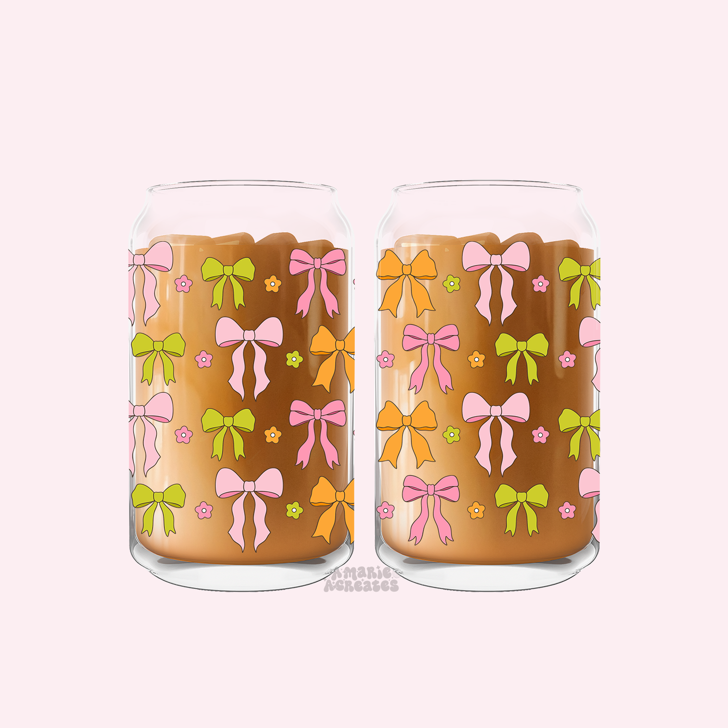 Retro Spring Bows Glass Cup