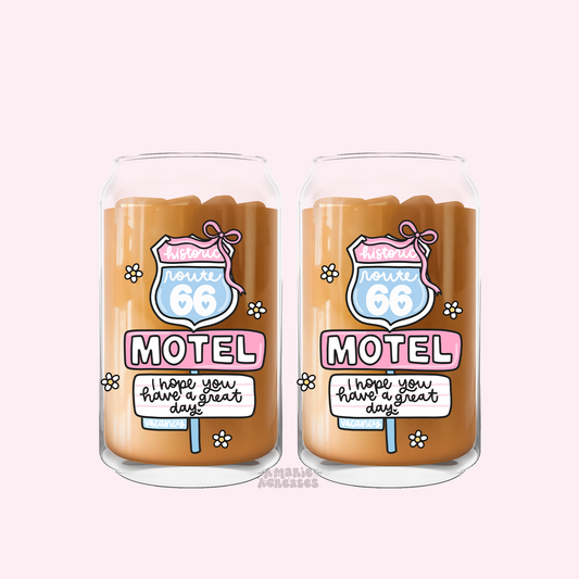 Route 66 Have A Great Day Glass Cup