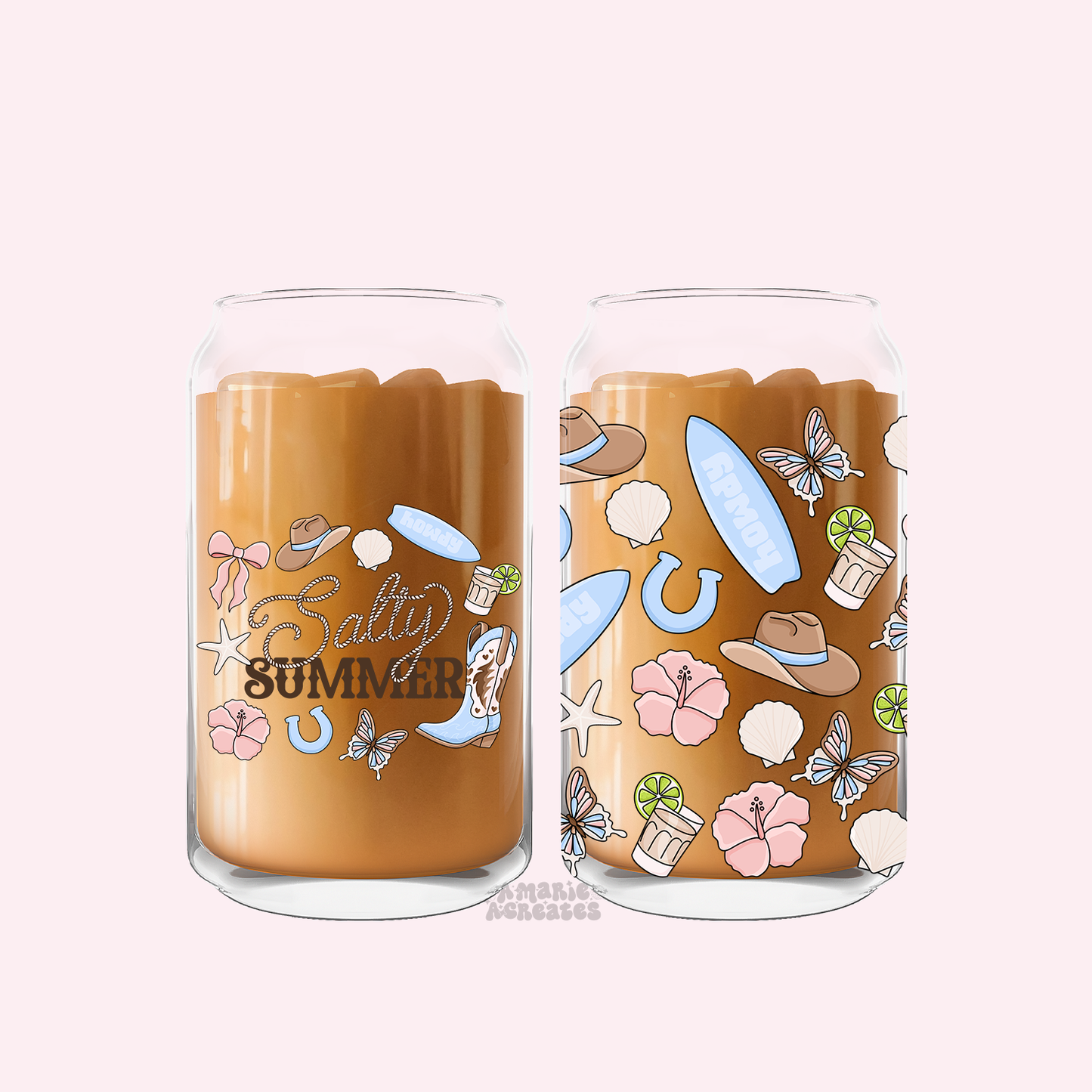 Salty Summer Glass Cup