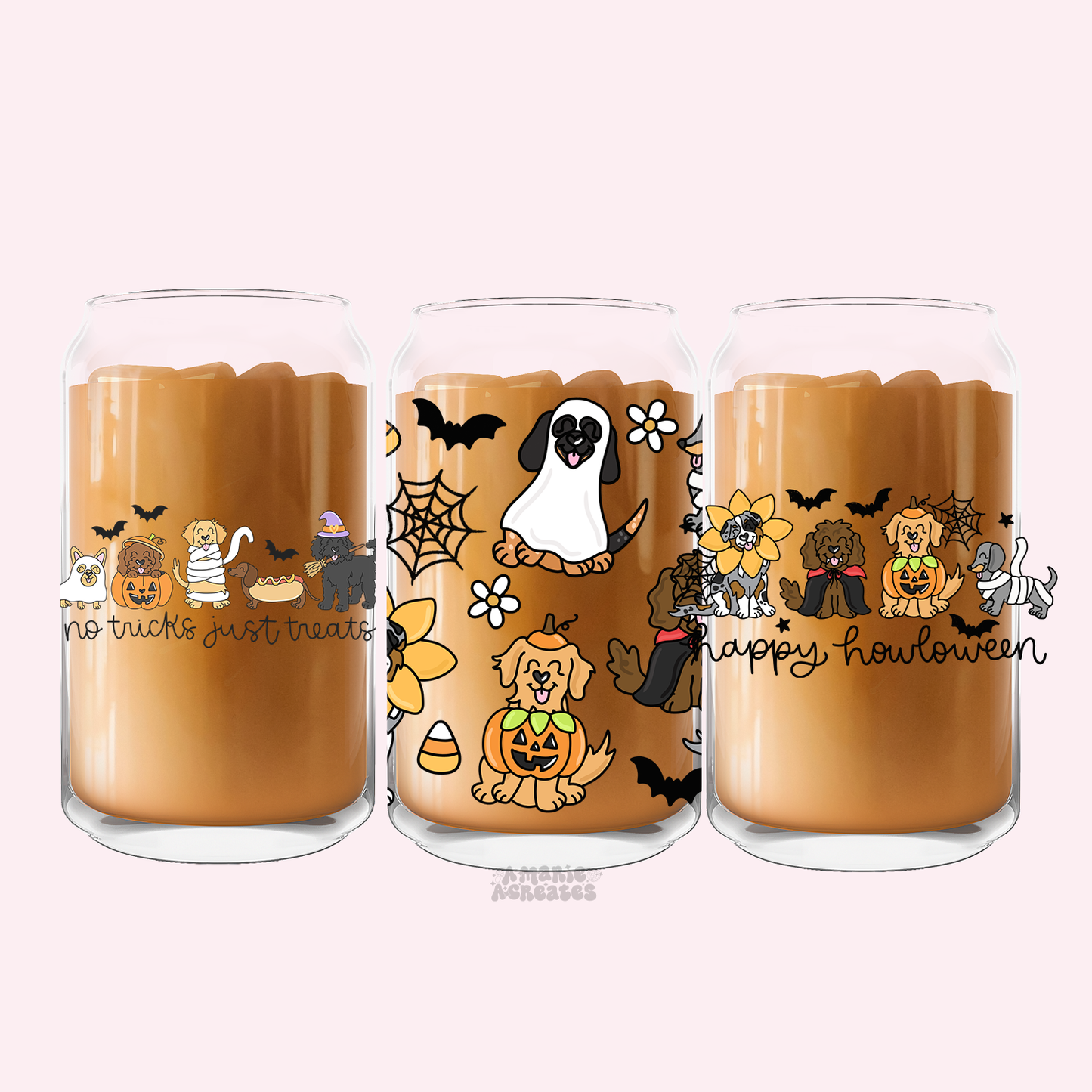 Spooky Dogs Glass Cup
