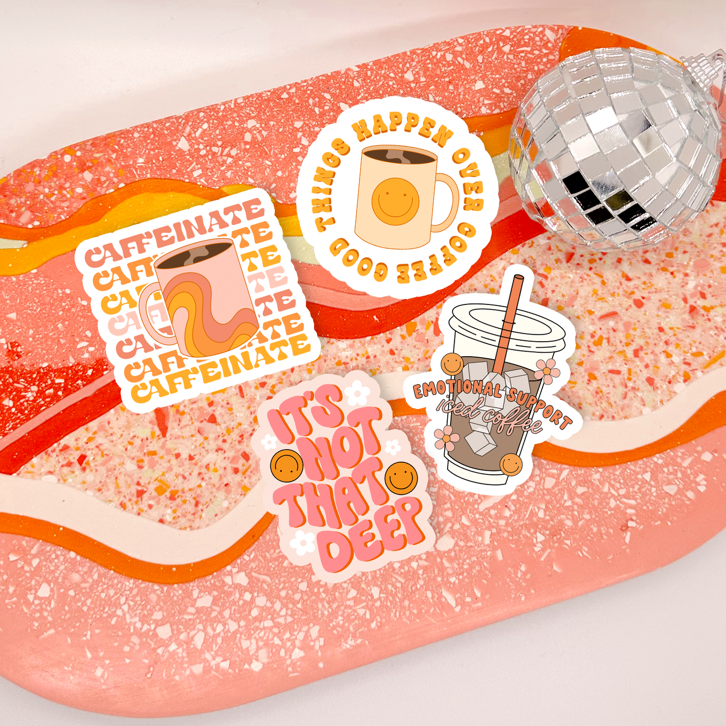 Good Things Happen Over Coffee Sticker