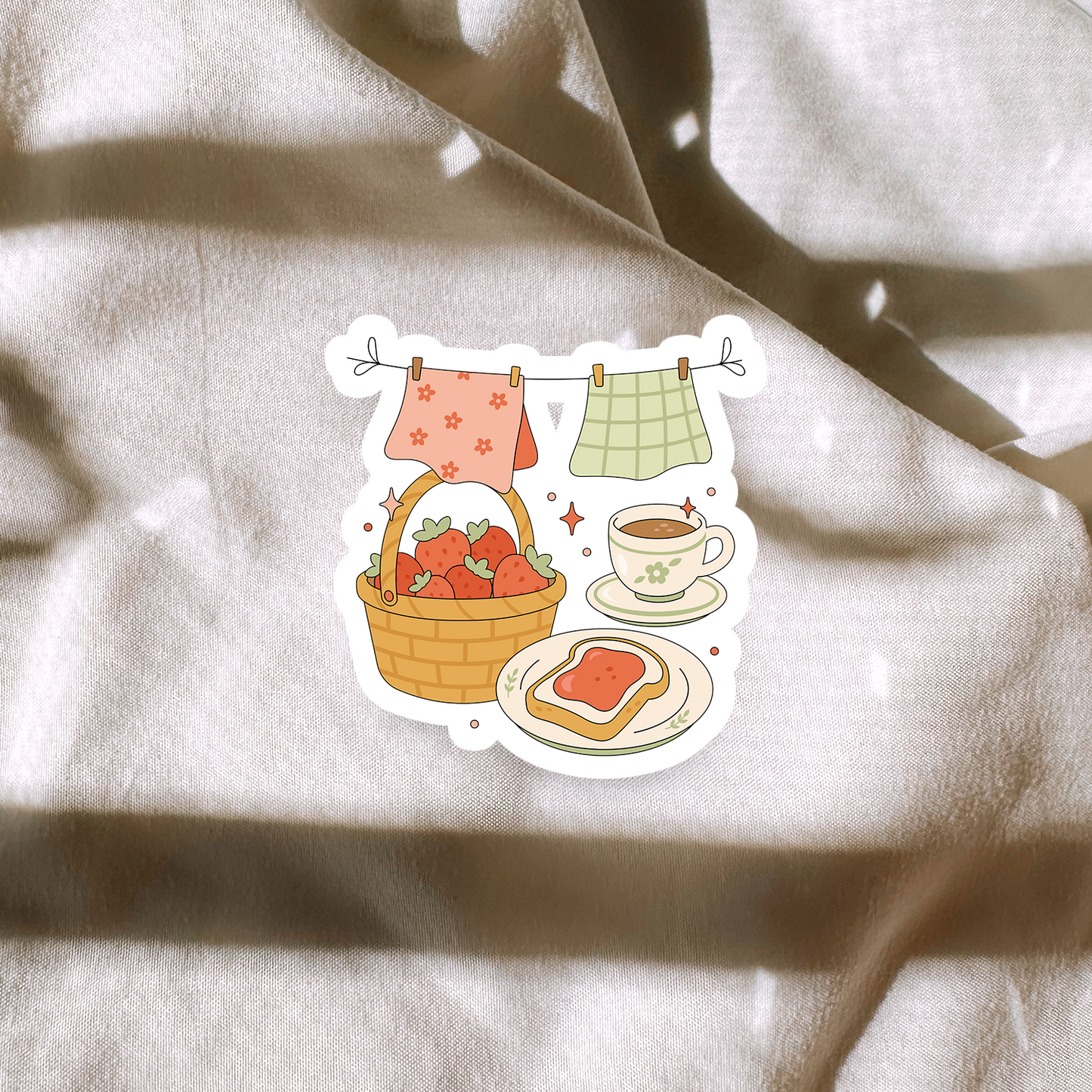 Strawberry Morning Sticker