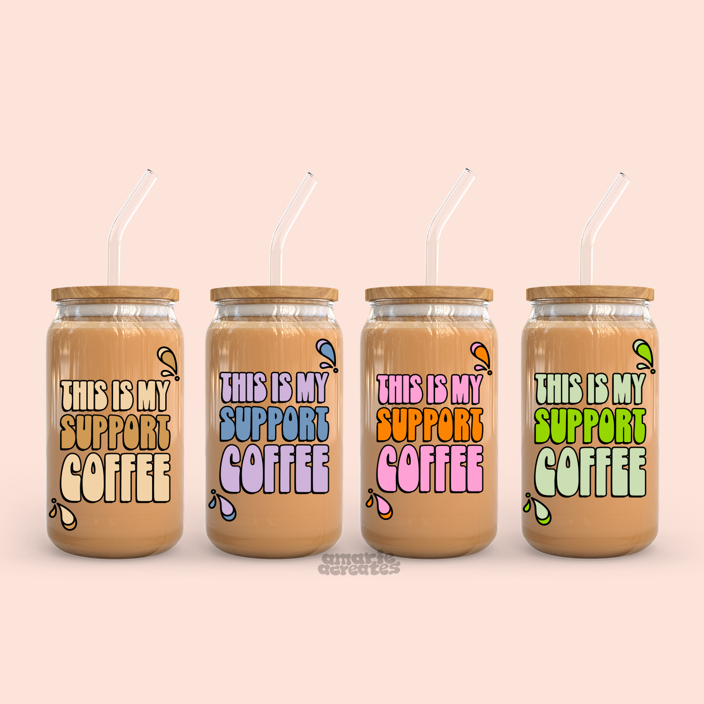 This Is My Support Coffee Glass Cup