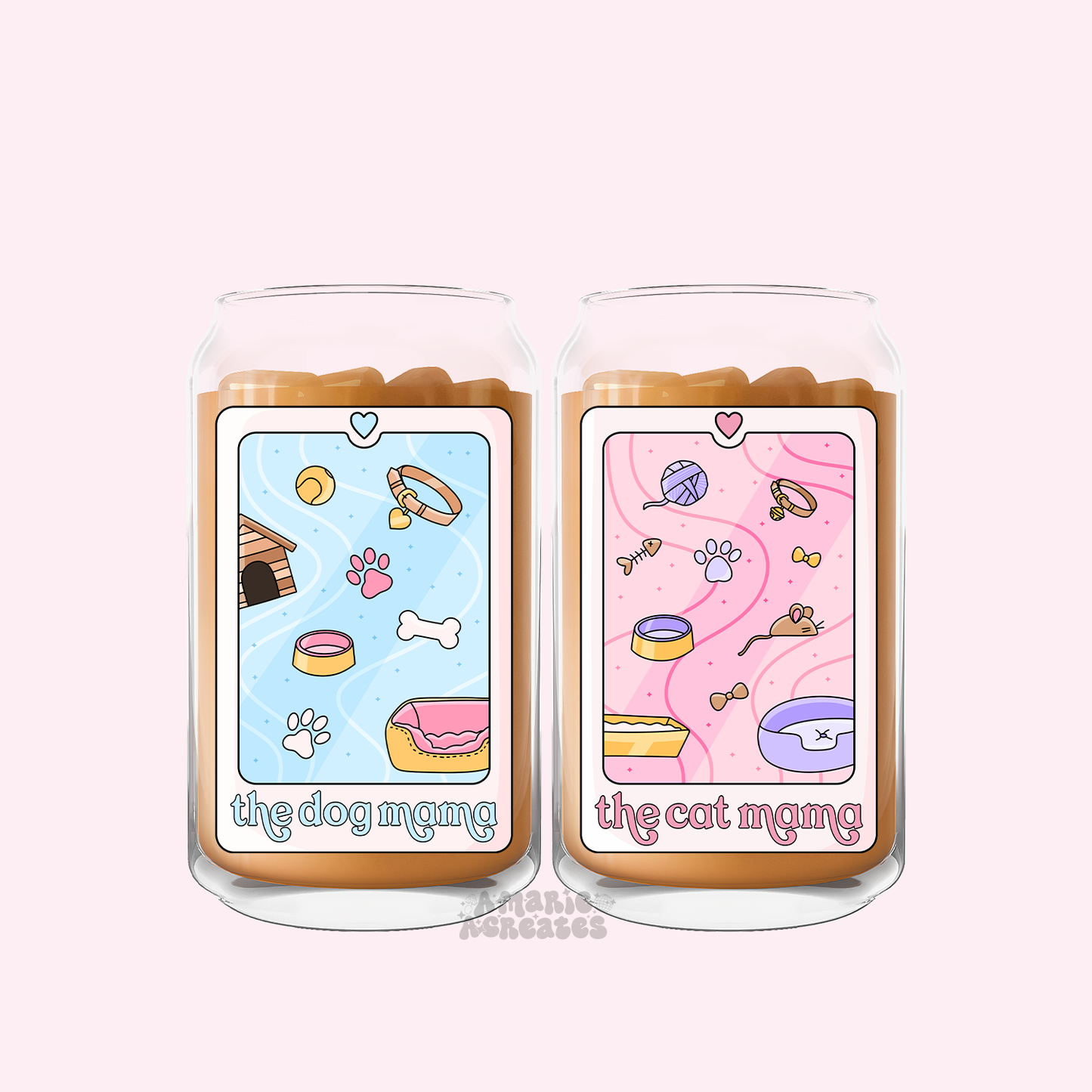 The Cat Mama | The Dog Mama Glass Cup