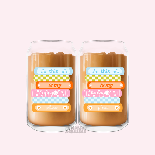 This Is My Happy Place Books Glass Cup