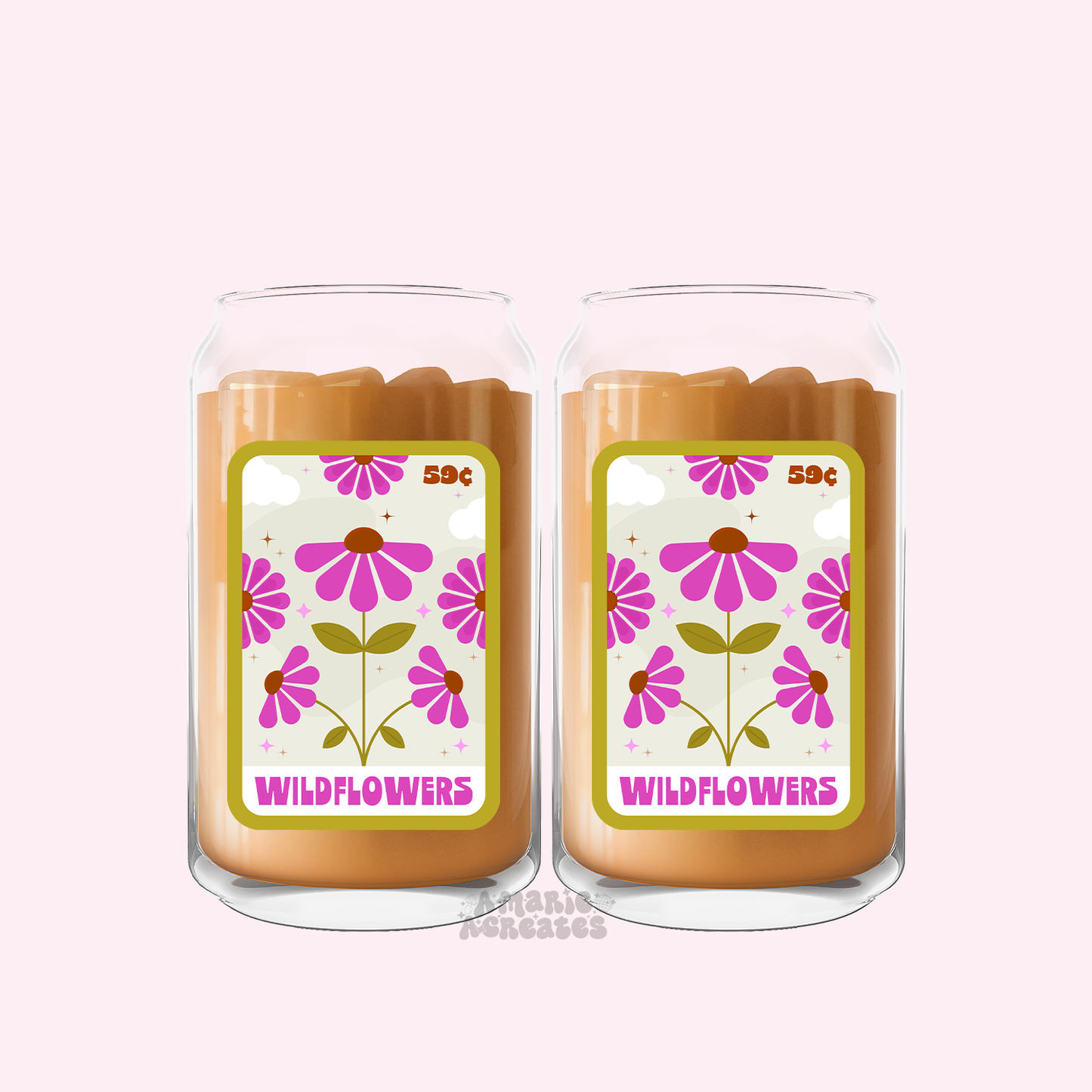 Wildlflowers Tarot Card Glass Cup